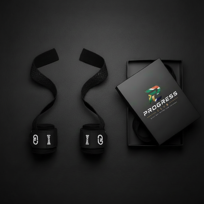 Progress Club Figure-8 Lifting Straps - Logo on Box
