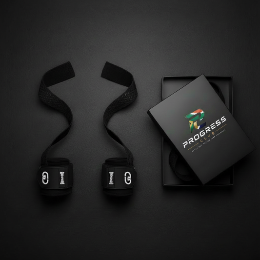 Progress Club Figure-8 Lifting Straps - Logo on Box